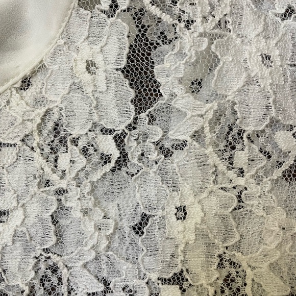 Zara Sheer Romantic White Lace Blouse Top Size L - Picture 4 of 6